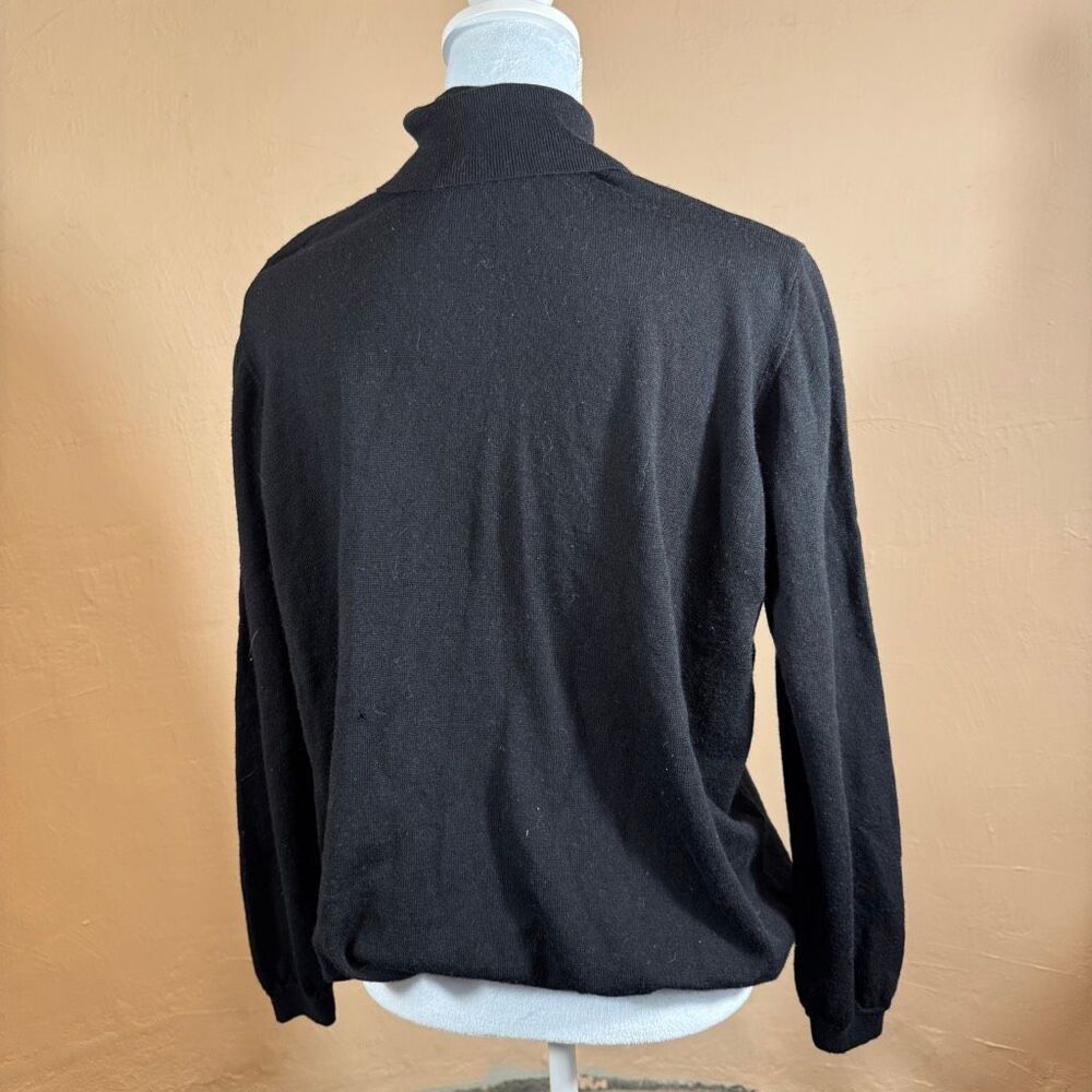 Marks & Spencer Wool Turtleneck Sweater Womens XXL Black Minimalist Classic - Picture 2 of 5
